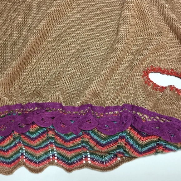 JO NO FUI Brown Poncho Knit Sweater YOOX sz 6 - Picture 11 of 13